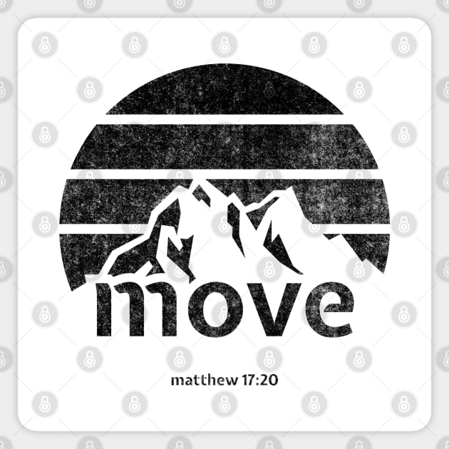 Move Mountains Distressed Sticker by erock